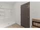 Clean bathroom with walk-in shower and new flooring at 263 Weldon Rd, Palmetto, GA 30268
