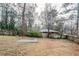 Large backyard with concrete slab and wooden fence at 3743 Turner Heights Dr, Decatur, GA 30032