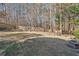 Spacious backyard with a fire pit and wooded area at 2311 Shoreline Pkwy, Villa Rica, GA 30180