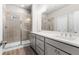 Modern bathroom with double vanity and large shower at 386 10Th Unit 57 St, Auburn, GA 30011