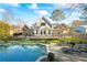 Home with a large backyard, pool, and patio at 3051 Maple Ln, Alpharetta, GA 30009