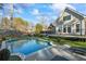 Luxury backyard oasis with pool and patio at 3051 Maple Ln, Alpharetta, GA 30009