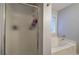 Bathroom with shower and tub combination at 90 Greatwood Dr, White, GA 30184