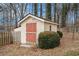 Exterior storage shed in backyard at 1836 Poinsetta Dr, Acworth, GA 30102
