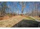 Landscaped backyard with stone pathway and mature trees at 1470 Brooks Water Ln, Lawrenceville, GA 30044