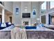 Spacious living area with high ceilings and a fireplace at 619 Champions Dr, Mcdonough, GA 30253