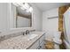 Bathroom with granite countertop and updated fixtures at 2858 Spring Villa Se Ln, Smyrna, GA 30080