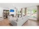 Bright living room with fireplace, hardwood floors, neutral paint and comfortable seating at 5756 Tillman Way, Powder Springs, GA 30127