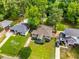 Aerial view highlighting the homes, manicured lawns, and a backyard swimming pool at 1770 Rockland Se Dr, Atlanta, GA 30316