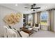 Cozy sitting room with ample light, a ceiling fan, and stylish decor elements at 5270 Birch Valley Rd, Cumming, GA 30028