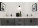 Bathroom with double vanity and sleek gray cabinets at 2199 Lenox Ne Rd # 14, Atlanta, GA 30324