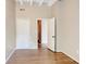 Bright bedroom with hardwood floors and double door closet at 32 Peachtree Nw St # 308, Atlanta, GA 30303