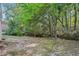 Wooded backyard with a mostly flat grassy area at 135 Eagles Club Dr, Stockbridge, GA 30281