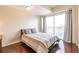 Bedroom with hardwood floors and city view at 361 17Th St # 2001, Atlanta, GA 30363