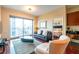 Living room with hardwood floors and city view at 361 17Th St # 2001, Atlanta, GA 30363