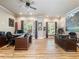 Spacious home office with built-in desks and hardwood floors at 1891 Prospect Church Rd, Lawrenceville, GA 30043