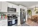 Modern kitchen with stainless steel appliances and white shaker cabinets at 44 Browns Ct, Powder Springs, GA 30127