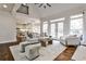 Bright and open living room space with vaulted ceilings, hardwood floors, and neutral décor at 6355 Indian Acres Trl, Tucker, GA 30084