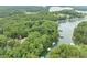 Lake aerial view with boat docks along the shoreline at 6006 Lanier Heights Cir, Buford, GA 30518