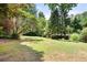 Picturesque backyard with lush green grass and mature trees, perfect for outdoor enjoyment at 6006 Lanier Heights Cir, Buford, GA 30518