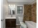 Updated bathroom with tile shower and modern vanity at 4025 Casa Verde Dr, Atlanta, GA 30349