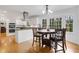 Bright eat-in kitchen with white cabinets, stainless appliances, granite countertops and hardwood floors at 2225 Mountain Creek Dr, Tucker, GA 30087