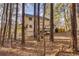 Back of house nestled amongst the trees at 4684 Pine Dr, Loganville, GA 30052