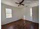 Bedroom with hardwood floors and ceiling fan at 5039 East St, Forest Park, GA 30297