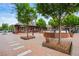Quaint town square with brick pavement and historical markers at 1647 Raleigh Se Cir, Marietta, GA 30067