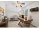 Bright home office features built-in shelving and wood desk at 19 Roving Hills Cir, Cartersville, GA 30121