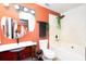 Bathroom with updated vanity, bathtub, and stylish fixtures at 592 Waynes Ct, Atlanta, GA 30354