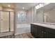 Bathroom boasts double vanity, soaking tub, and shower at 157 Parkview Place Dr, Mcdonough, GA 30253