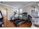 Home gym with elliptical, treadmill, and cat tree at 1429 Wood Iris Ln, Lawrenceville, GA 30045