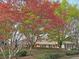 Landscaped backyard with red maple trees at 3781 Anneewakee Rd, Douglasville, GA 30135