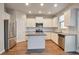 Modern kitchen with white cabinets, granite counters, and stainless steel appliances at 161 Parkview Place Dr, Mcdonough, GA 30253