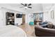 Finished basement with bedroom, living area, and sliding barn door at 275 Trowbridge Ln, Lawrenceville, GA 30043