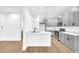 Modern kitchen with gray cabinets and quartz countertops at 3110 Haverhill Ne Cv, Conyers, GA 30012