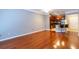 Hardwood floor living room, open to kitchen with island at 400 17Th Nw St # 2118, Atlanta, GA 30363