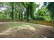 Large grassy backyard bordered by a wooden fence and trees at 1574 Mayflower St, Atlanta, GA 30311