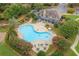 Community pool and clubhouse view from above at 9801 Waters Edge Pointe, Villa Rica, GA 30180