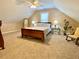 Bedroom with sloped ceilings and ceiling fan at 9801 Waters Edge Pointe, Villa Rica, GA 30180