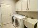 Laundry room with washer, dryer, and utility sink at 9801 Waters Edge Pointe, Villa Rica, GA 30180