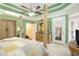 Main bedroom with king bed, private access, and built-in wardrobe at 130 Wesleyan Way, Oxford, GA 30054