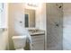 Modern bathroom with updated shower and granite vanity at 2906 Monterey Dr, Decatur, GA 30032