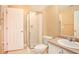 Bathroom with shower, toilet and vanity with sink at 4008 Orchard Hill Ter, Stone Mountain, GA 30083