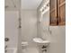 Simple bathroom with shower/tub combo and a small vanity at 3405 Doral Ln, Woodstock, GA 30189