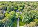 Estate aerial view showcasing the lush tree coverage and the expansive grounds surrounding the beautiful home at 3382 Habersham Rd, Atlanta, GA 30305