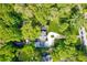 Aerial view of the home and its well-manicured lawn, circular driveway, and lush surroundings at 3382 Habersham Rd, Atlanta, GA 30305