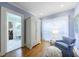 Light blue bedroom leads to the bathroom at 250 Lakeview Ne Ave, Atlanta, GA 30305