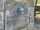 Close-up of the stone plaque for Garden Hills Playground 2002, showcasing its historical and community significance at 250 Lakeview Ne Ave, Atlanta, GA 30305